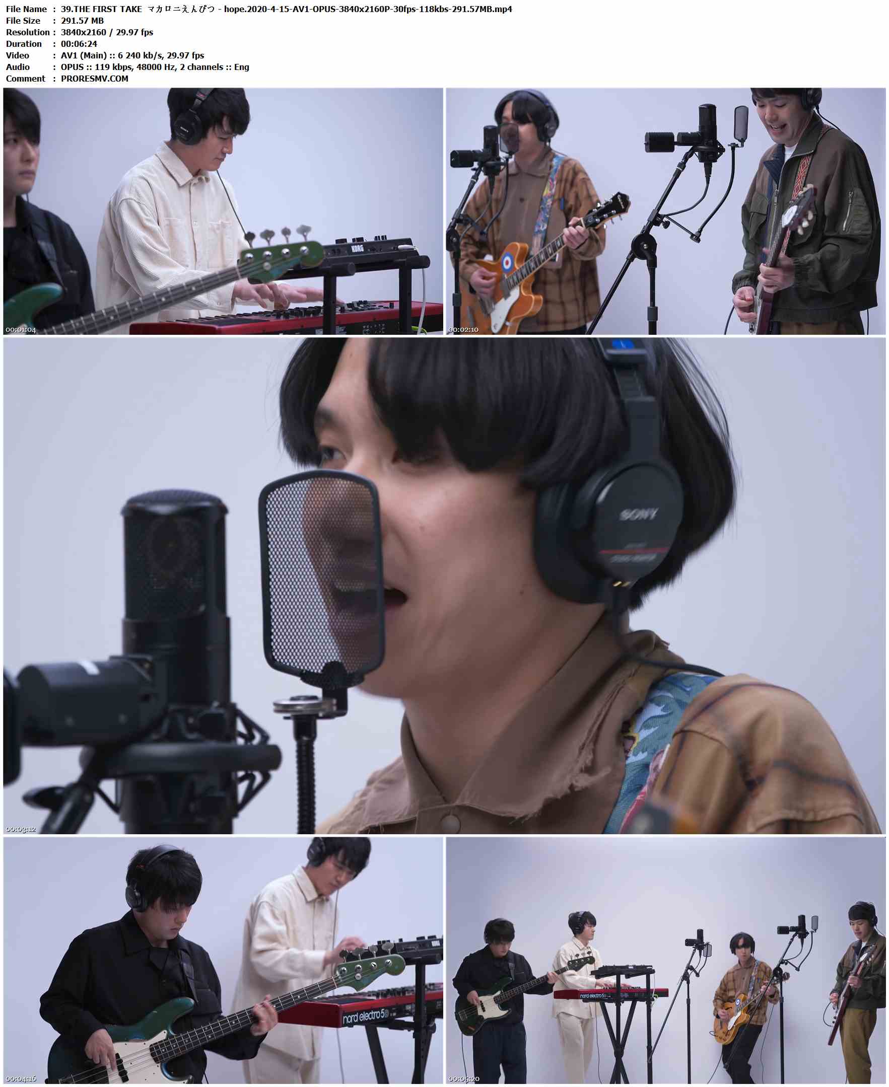 39.THE FIRST TAKE マカロニえんぴつ - hope.2020-4-15-AV1-OPUS-3840x2160P-30fps-118kbs-291.57MB官方MV_高清MV